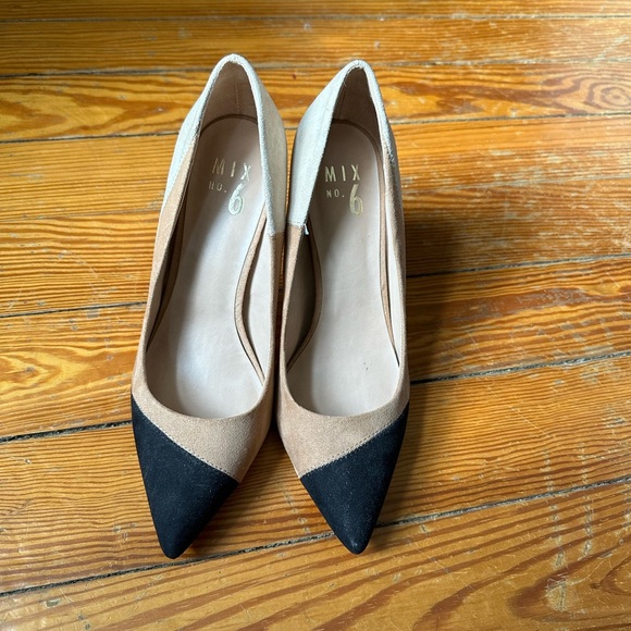 Mix No 6 Necole Fauxe Suede High Heels Color Block Stillettos - Picture 9 of 11